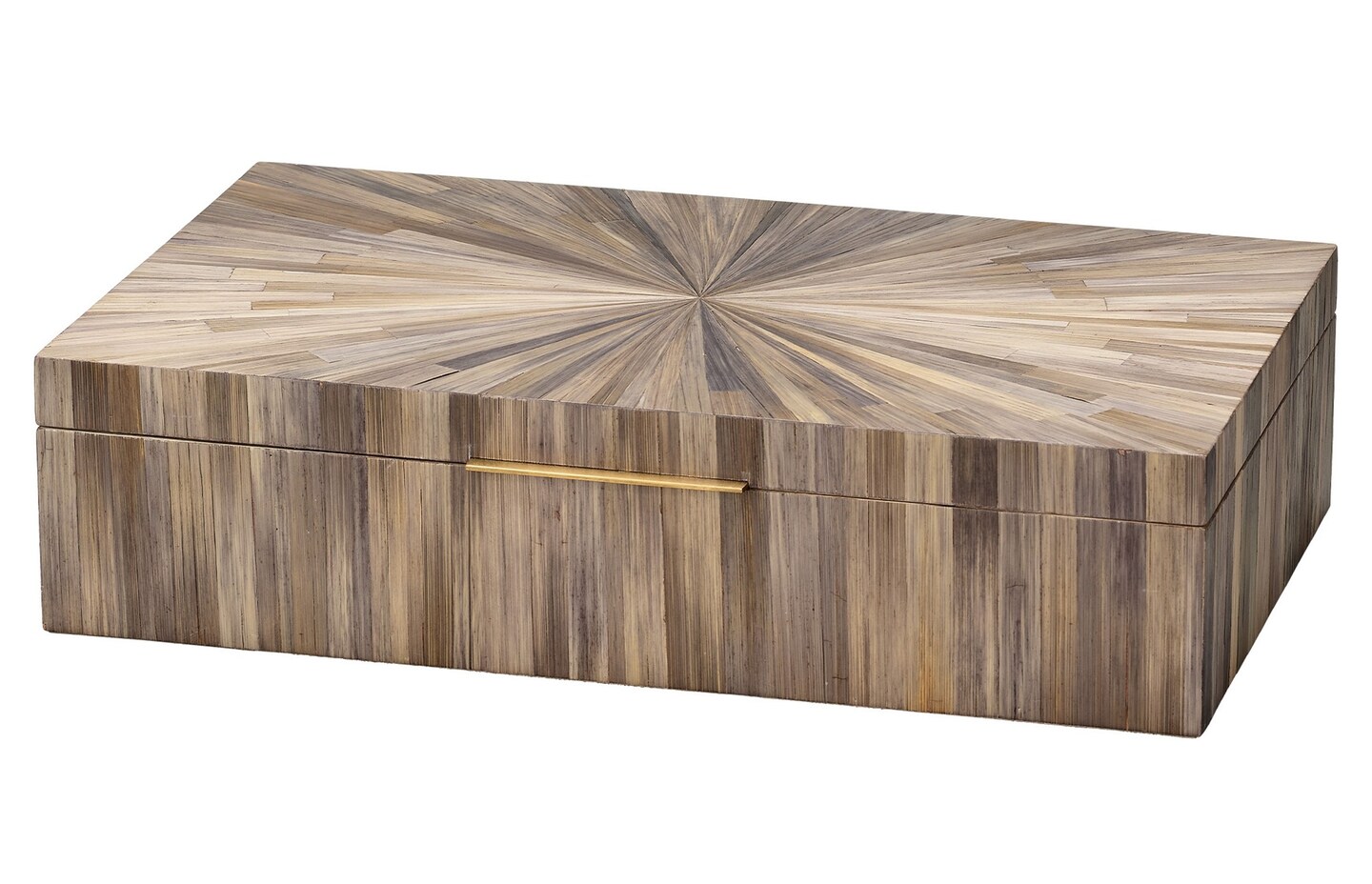 Jamie Young Company Rectangular Palm Marquetry Box - 14.25" - Gray