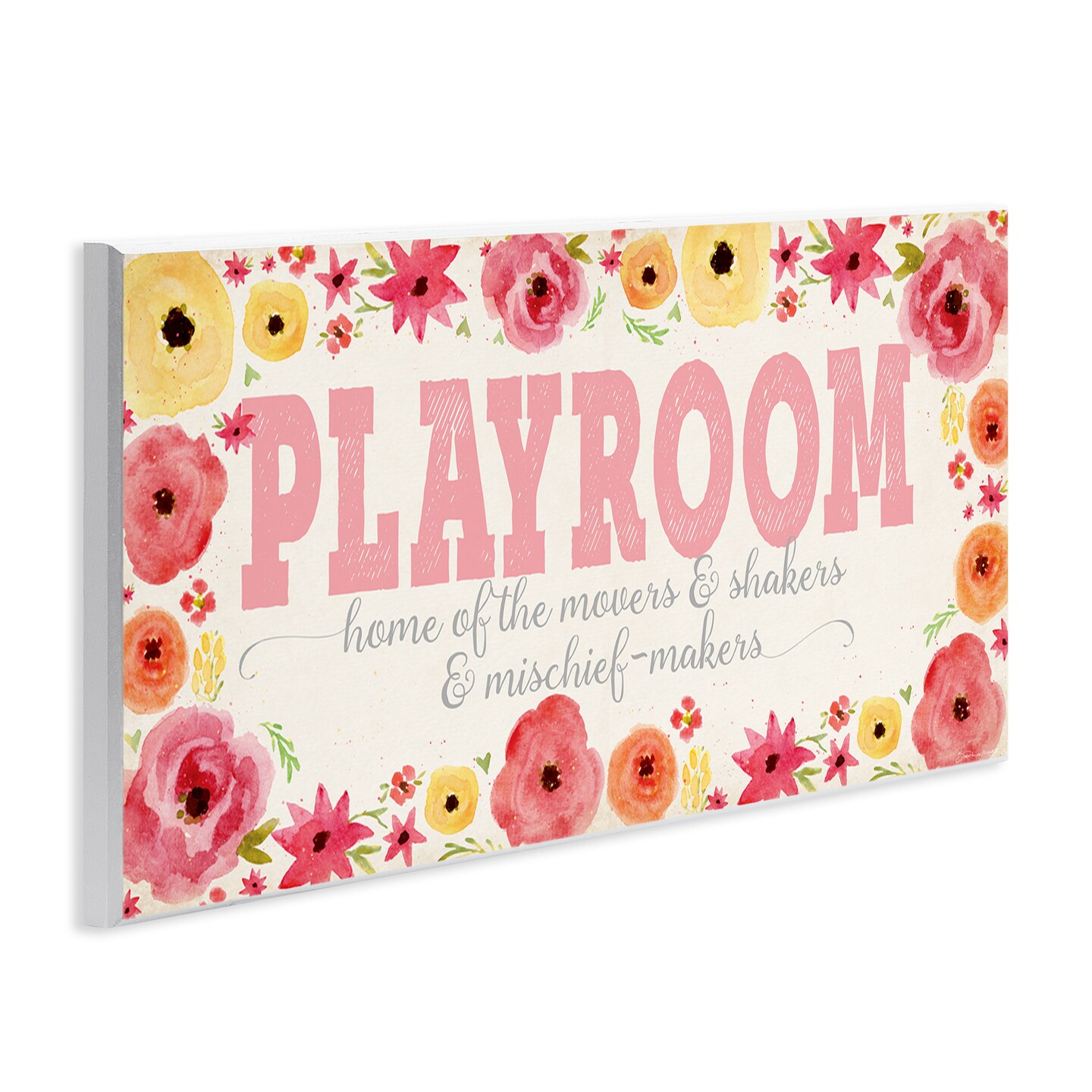 Stupell Industries Playroom Of Mischief Makers Pink Wall Plaque Art