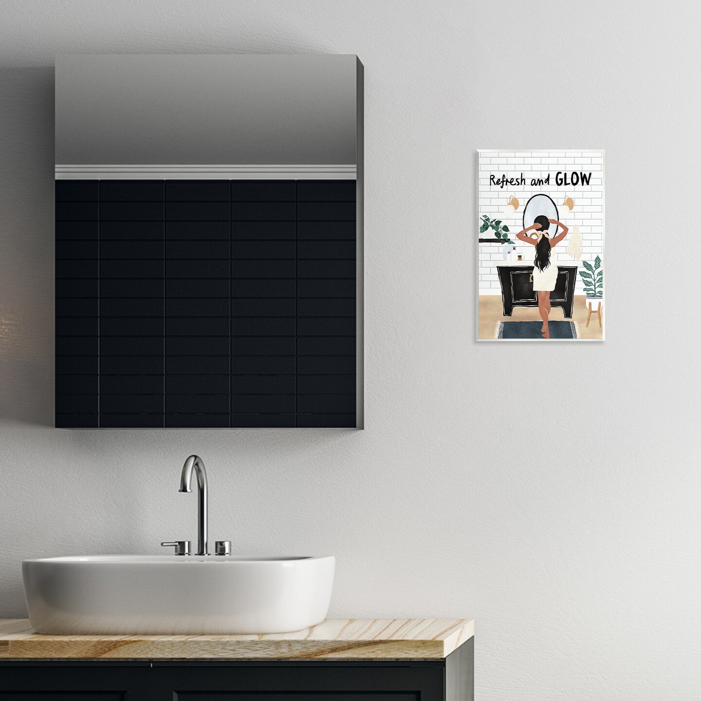 Stupell Industries Refresh And Glow Beauty Wall Plaque, design by JJ Design House LLC