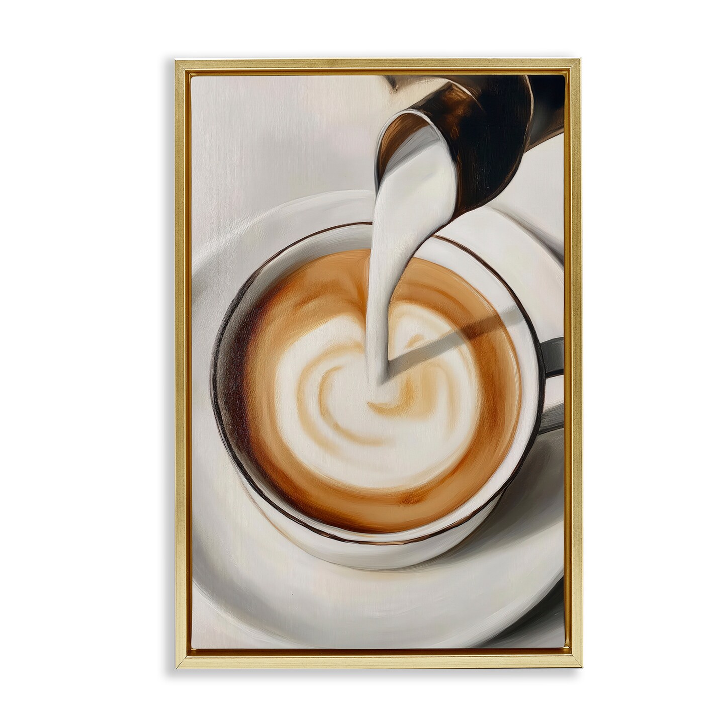 Stupell Industries Pouring Latte Milk Swirl Floating Frame, design by Annabelle Hall