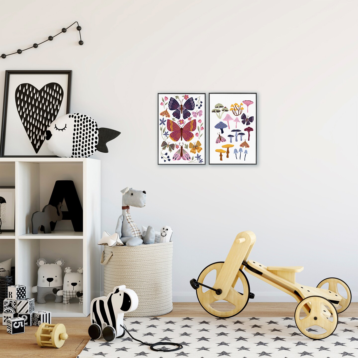 Stupell Industries Butterflies & Delicate Mushrooms 2pc Framed Giclee Set, design by JJ Design House LLC