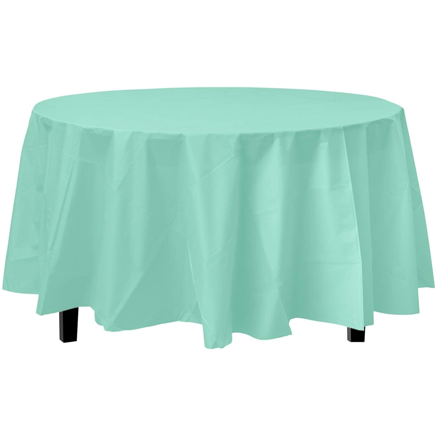Exquisite Disposable Round Plastic Tablecloths – 6 Pack 84" Disposable Table Cloths – Indoor/Outdoor Party Tablecloth – Round Plastic Table Cover for Events & Party Supplies