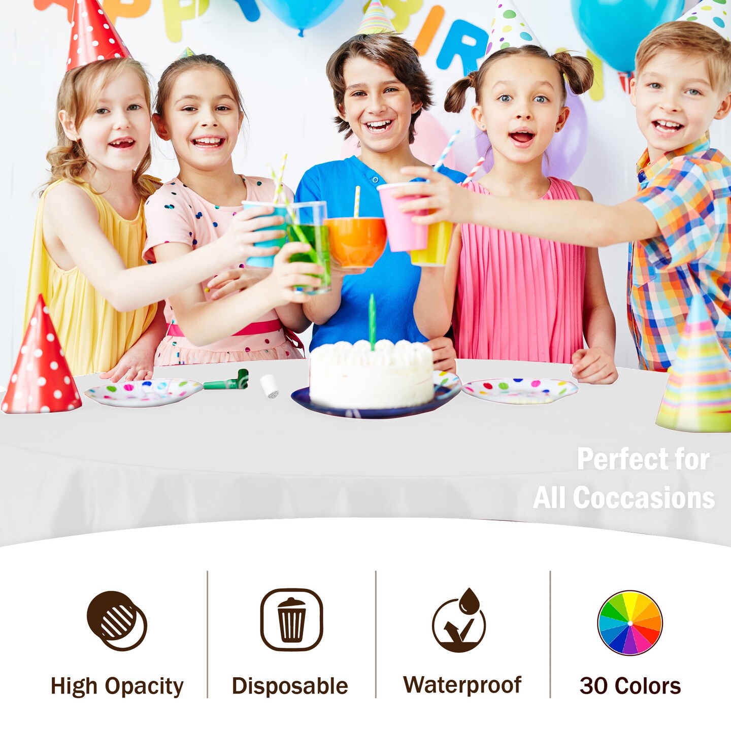 Exquisite Disposable Round Plastic Tablecloths &#x2013; 12 Pack 84&#x22; Disposable Table Cloths &#x2013; Indoor/Outdoor Party Tablecloth &#x2013; Round Plastic Table Cover for Events &#x26; Party Supplies