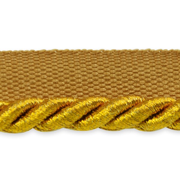 5 yards of Gloria 1/4" Metallic Twisted Lip Cord Trim | 5 yard cut