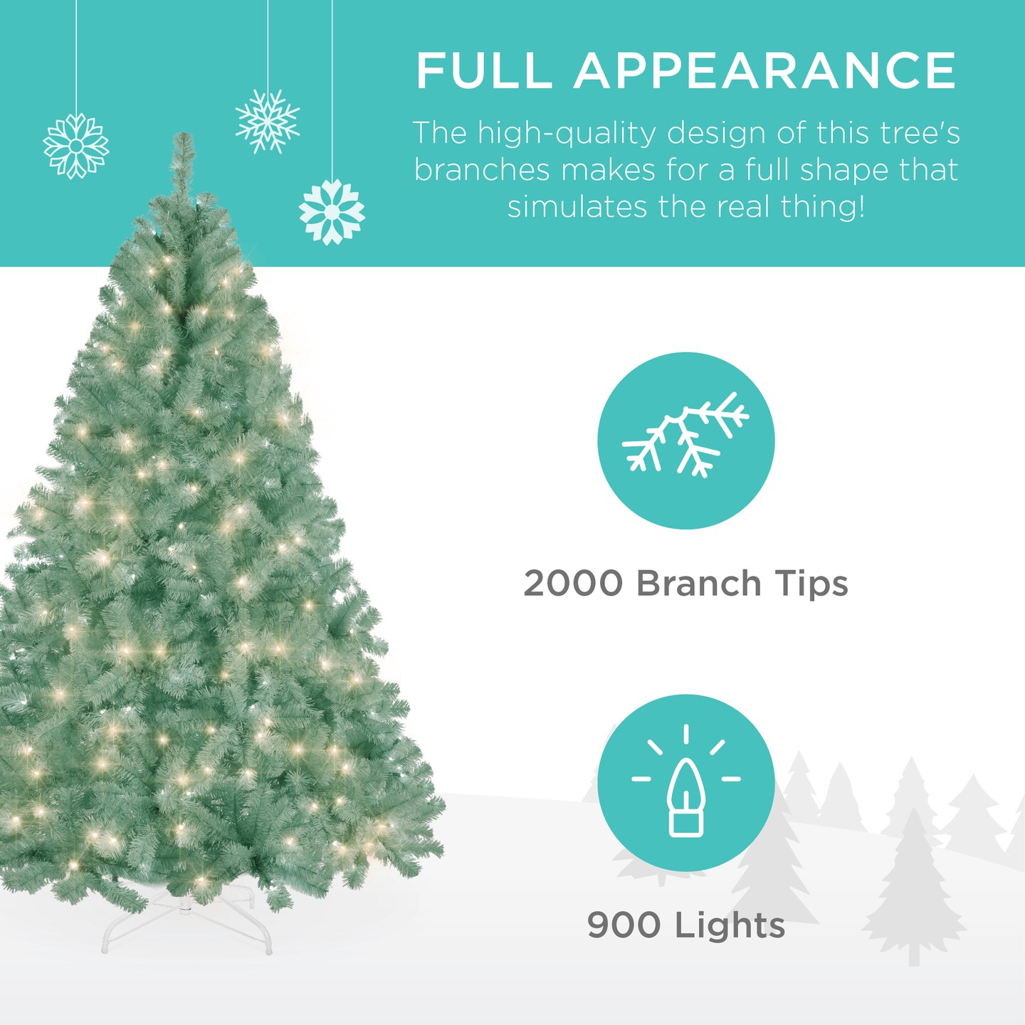 Best Choice Products Pre-Lit Sage Green Christmas Tree, Artificial Full Holiday Decoration w/ Incandescent Lights