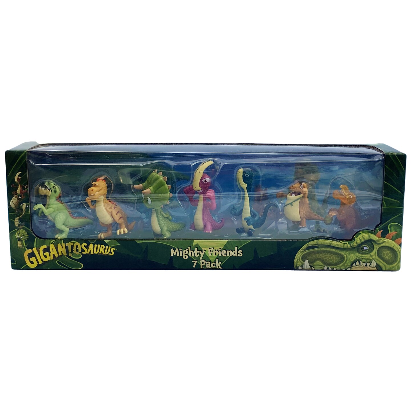 Gigantosaurus: Mighty Friends - 7 Pack - Mini 2&#x22; Figures, (Giganto-Bill-Rocky-Mazu-Tiny-Trex-Lava Giganto), Dinosaur Toy Miniatures, Kids Ages 3+