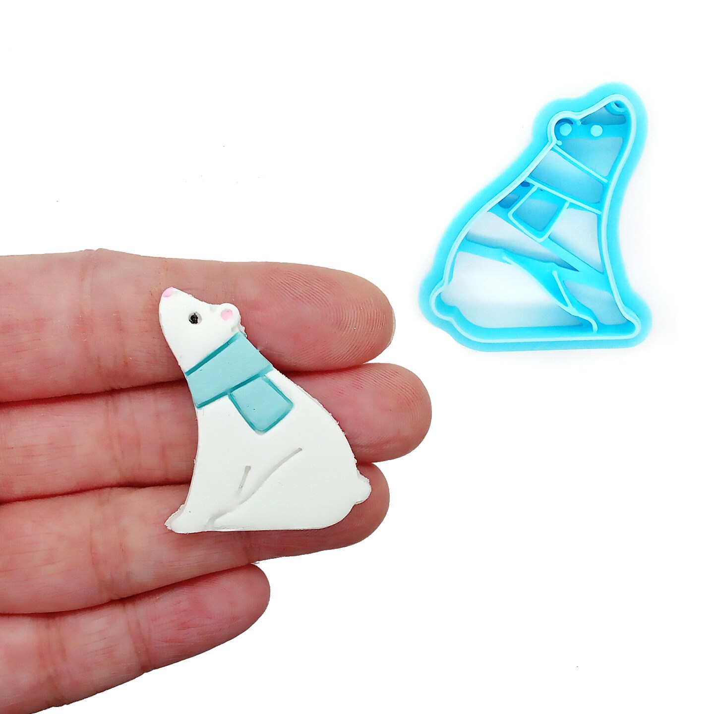 Polar Bear with Scarf Clay Cutter, Cute Winter Shape, Adorabilities