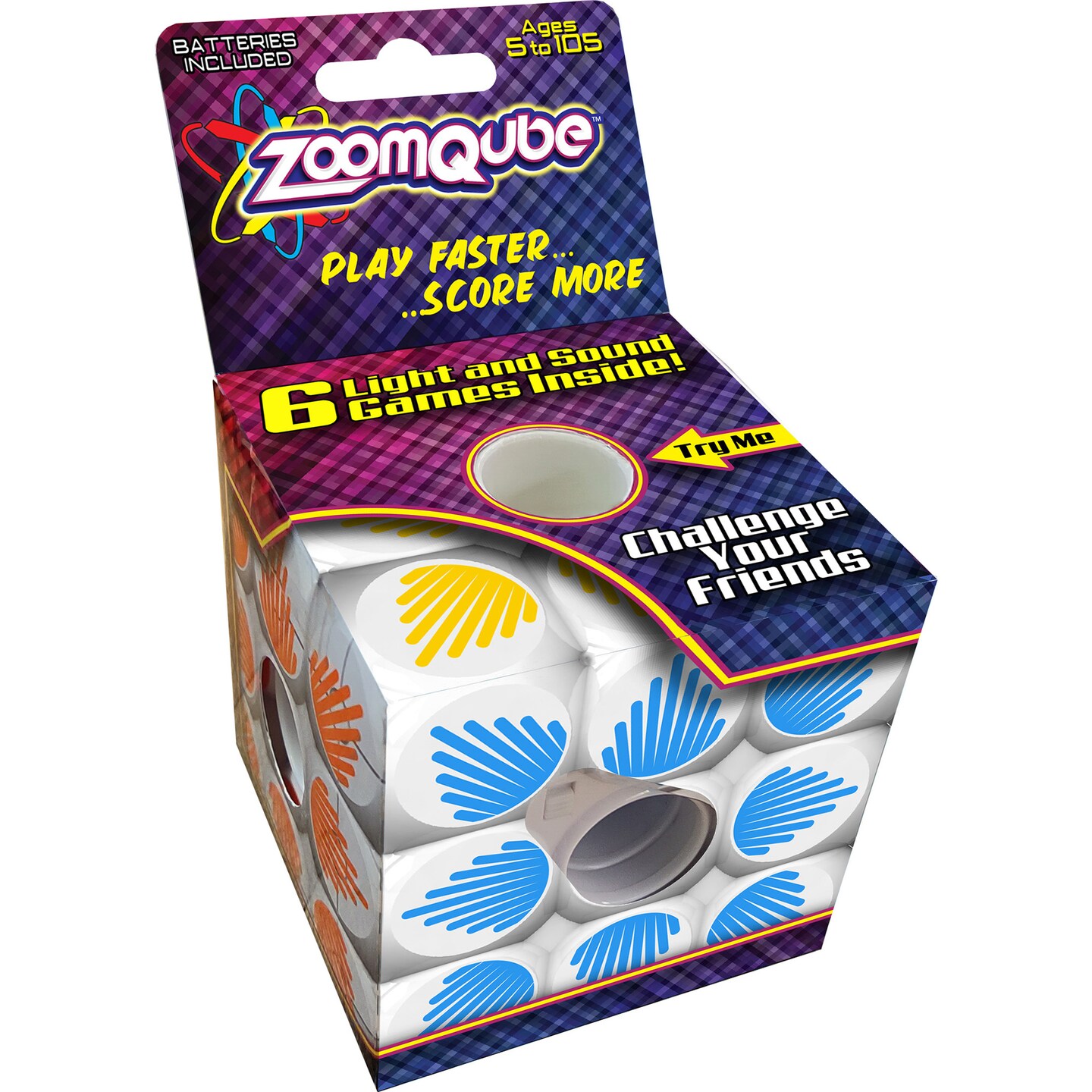 Top Secret Toys: ZoomQube - 6 Different Games In 1, Lights &#x26; Sound Games, Different Skill Levels, Handheld Challenge, Kids Ages 5+