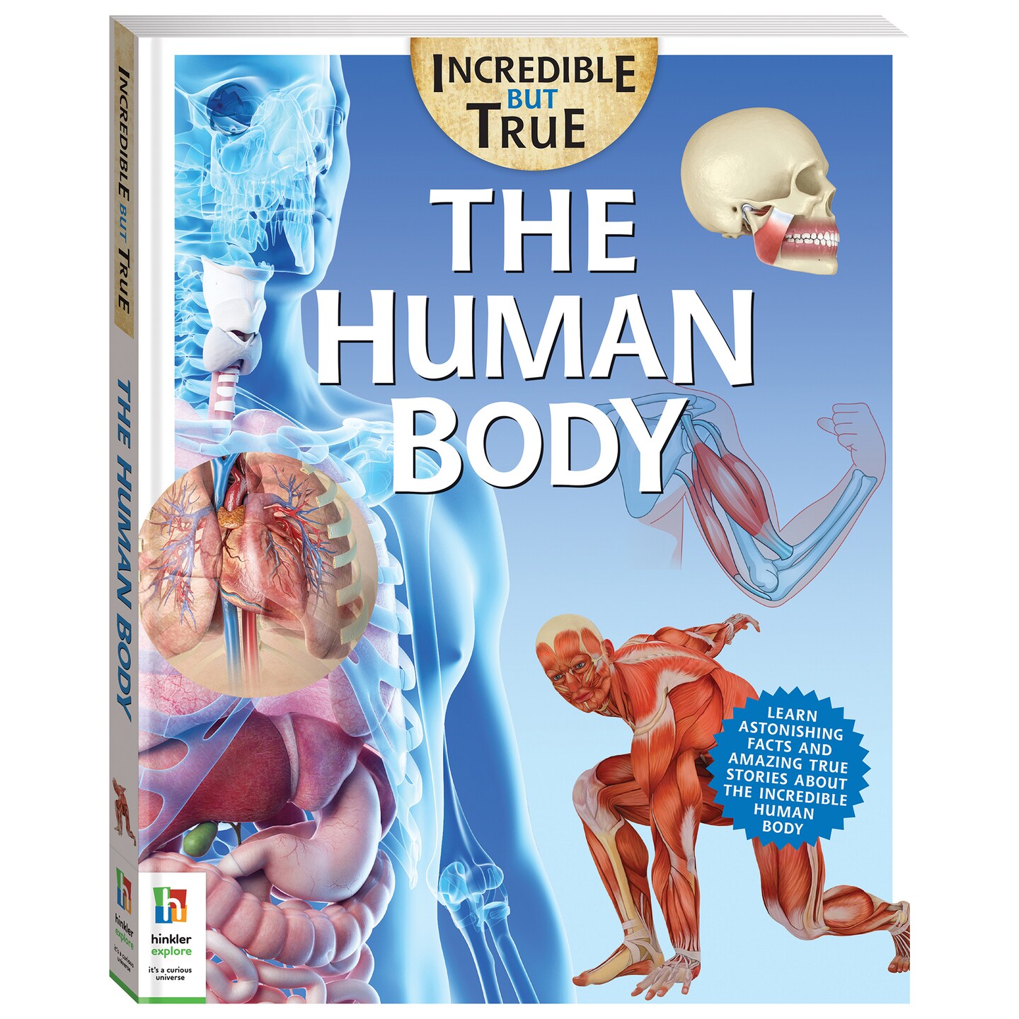 Incredible But True: The Human Body - Kids Hardcover Book, Learn About Biology, STEM For Kids Aged 7-12, Color Illustrated Non-Fiction Books For Kids &#x26; Tweens, Hinkler, 144 Page Book, Learning &#x26; Education