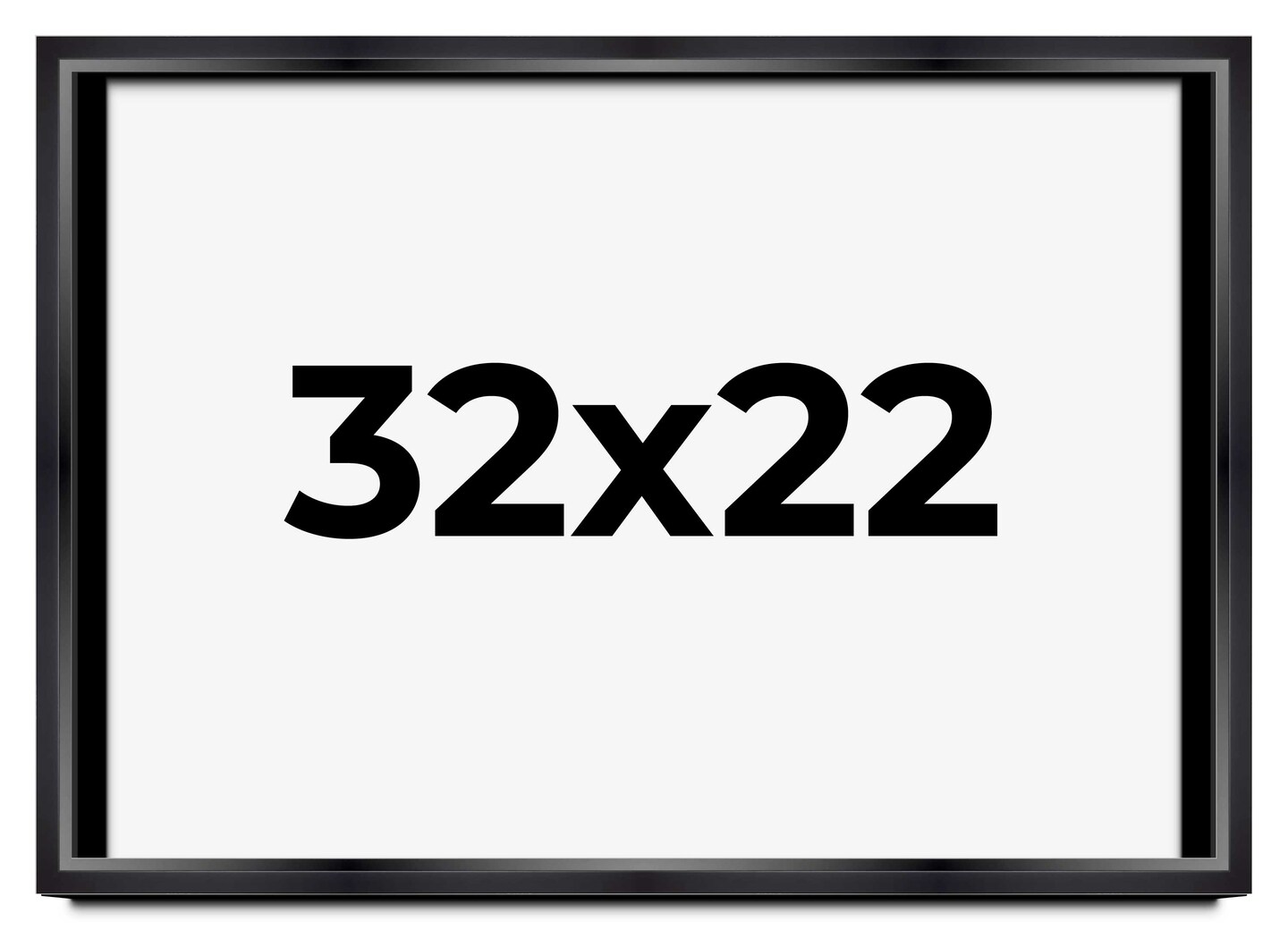 32x22 Minimalist Shadow Box Black Picture Frame - UV Acrylic, Backing, Hanging Hardware