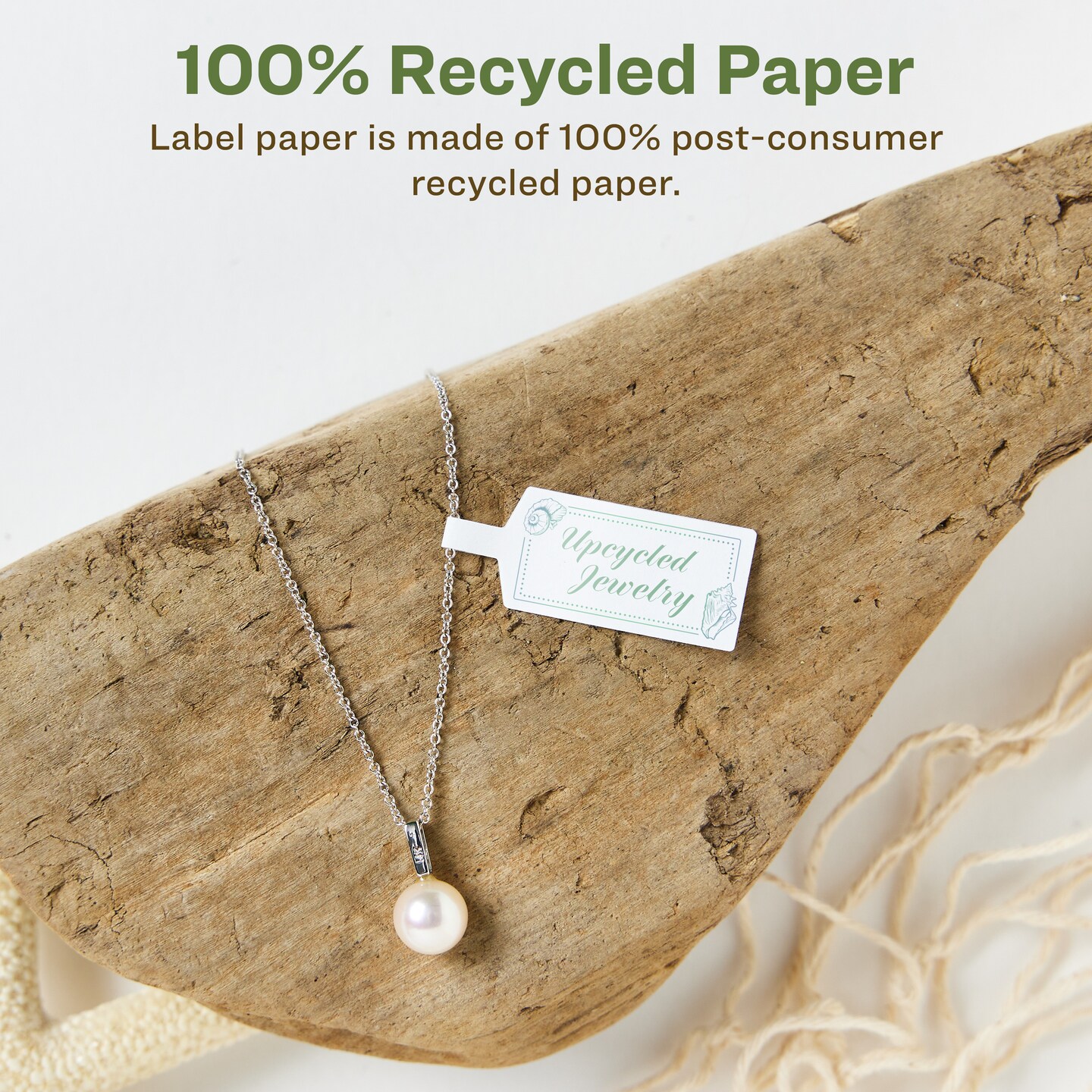 Avery Recycled Matte White Labels,  1/2&#x22; x 2-1/2&#x22; Barbell