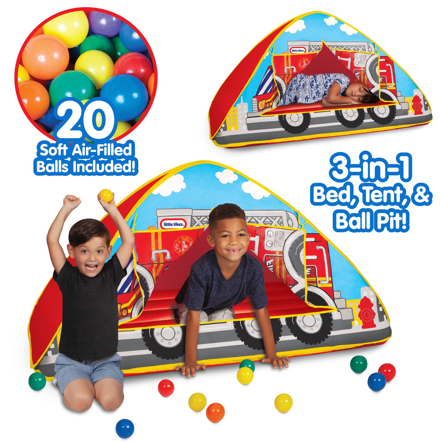 Little Tikes Fire Truck 3-in-1 Bed, Tent, &#x26; Ball Pit