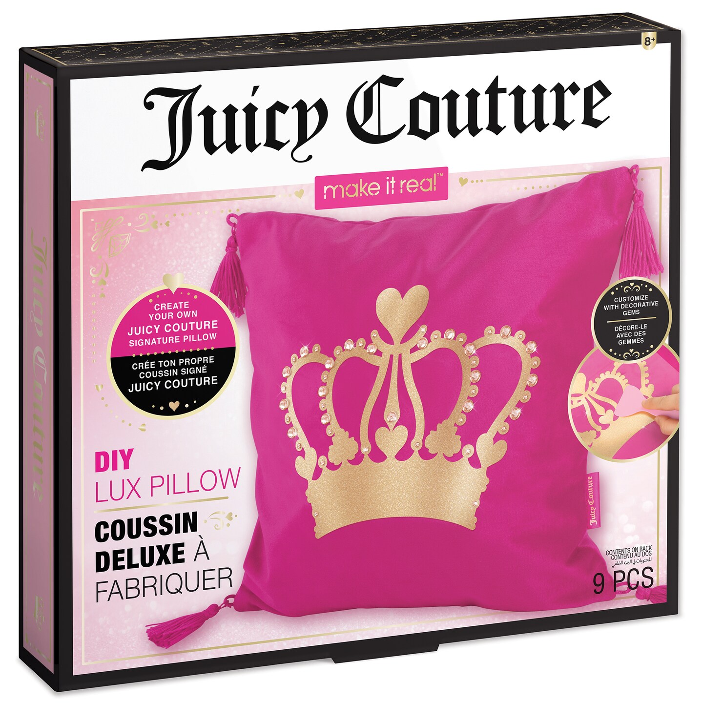 Juicy Couture: DIY Lux Pillow - Create Your Own Juicy Couture Signature Pillow, Customize With Gems, Make It Real, Tweens, Girls &#x26; Kids Ages 8+
