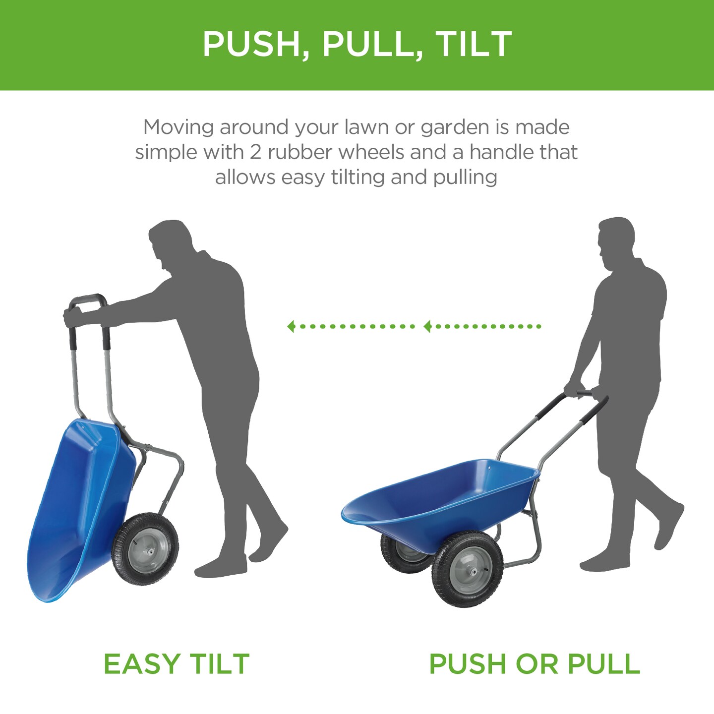 Best Choice Products Dual-Wheel Home Wheelbarrow Yard Garden Cart for Lawn, Construction