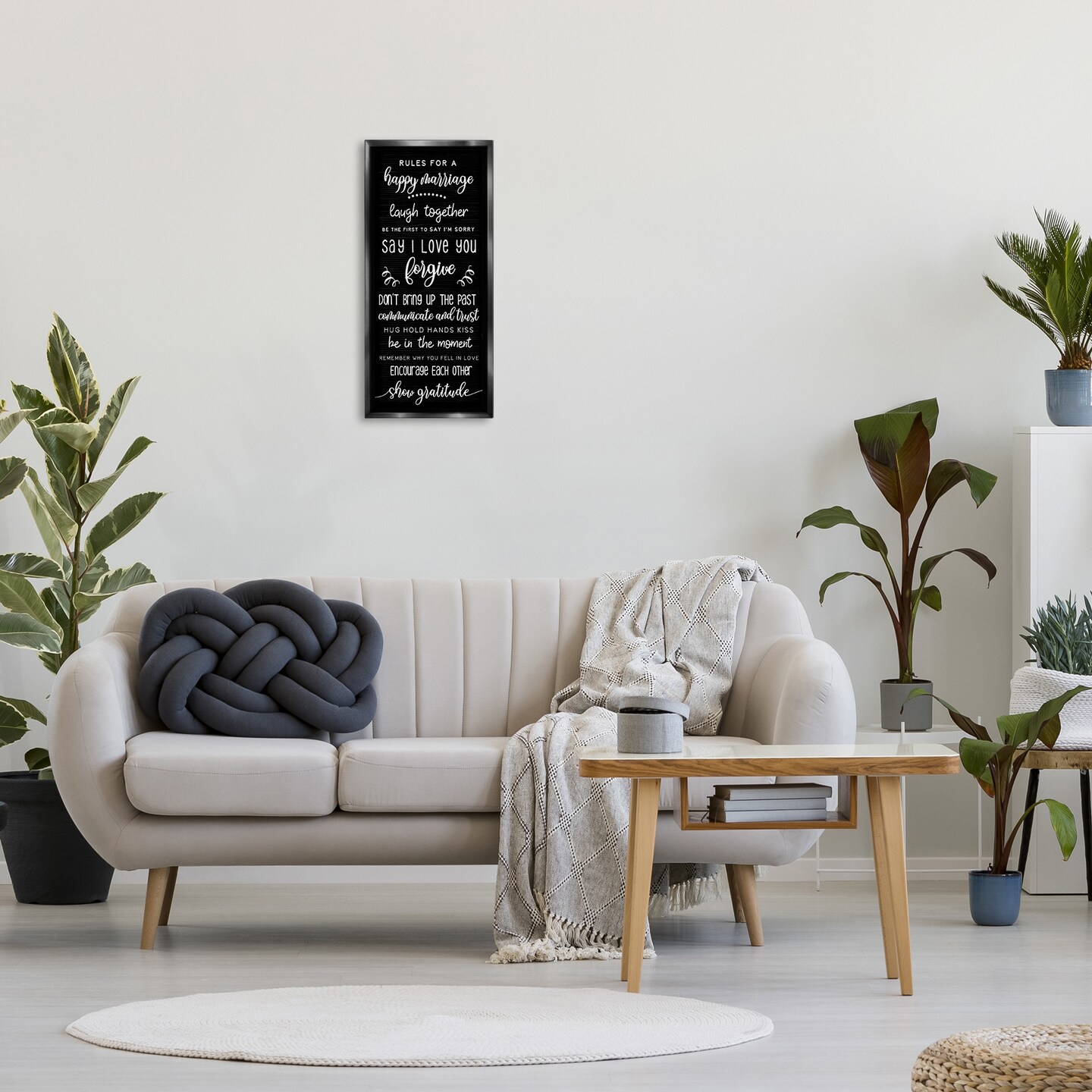 Stupell Industries Rules for Happy Marriage Framed Floater Canvas Wall Art