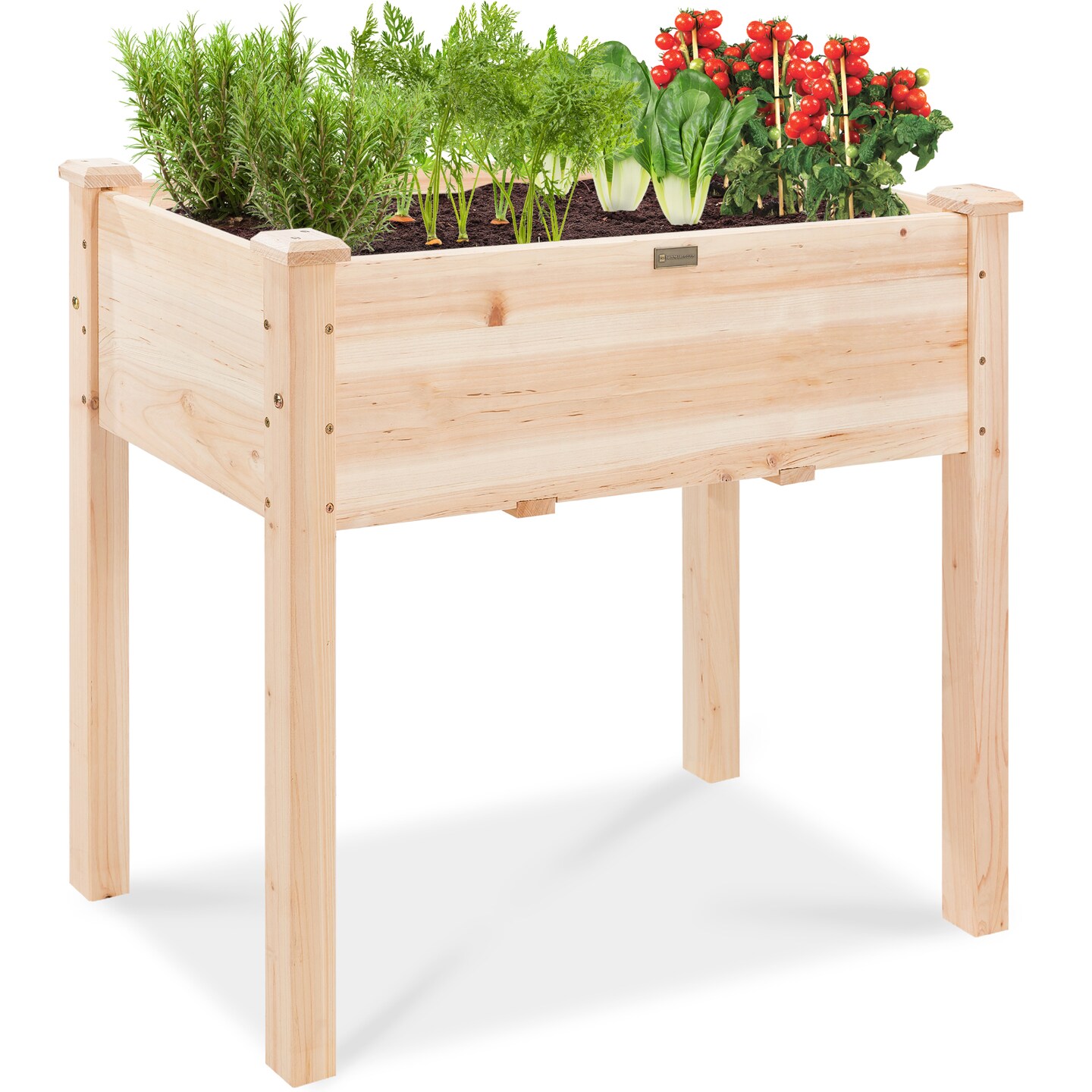 Best Choice Products 34x18x30in Raised Garden Bed, Elevated Wood Planter Box for Kids, Patio w/ Bed Liner