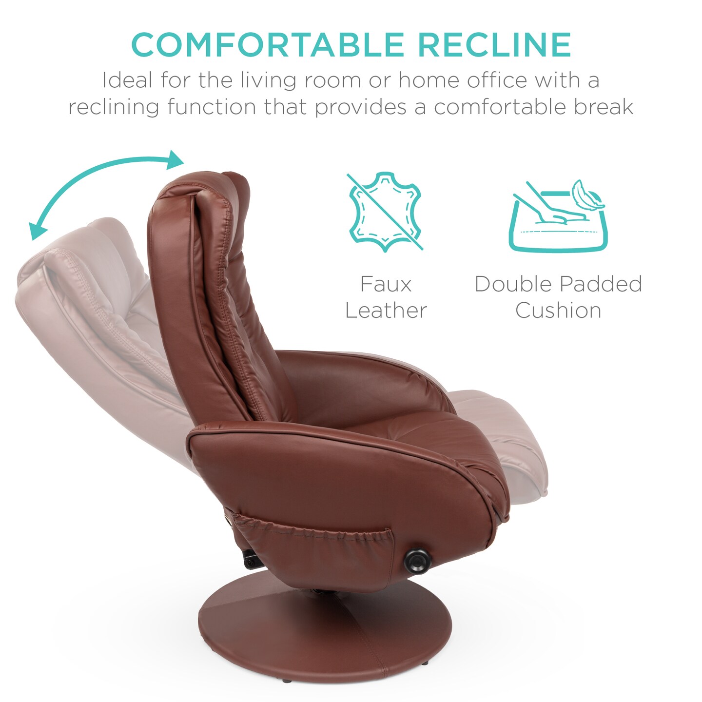 Best Choice Products Faux Leather Electric Massage Recliner Chair w/ Stool Ottoman, Remote Control, 5 Modes