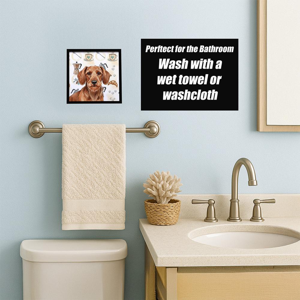 Edge Collections - 8" x 8" - Multicolor - Framed Metal Coffee Bar Wall Art for Home - 1 Piece