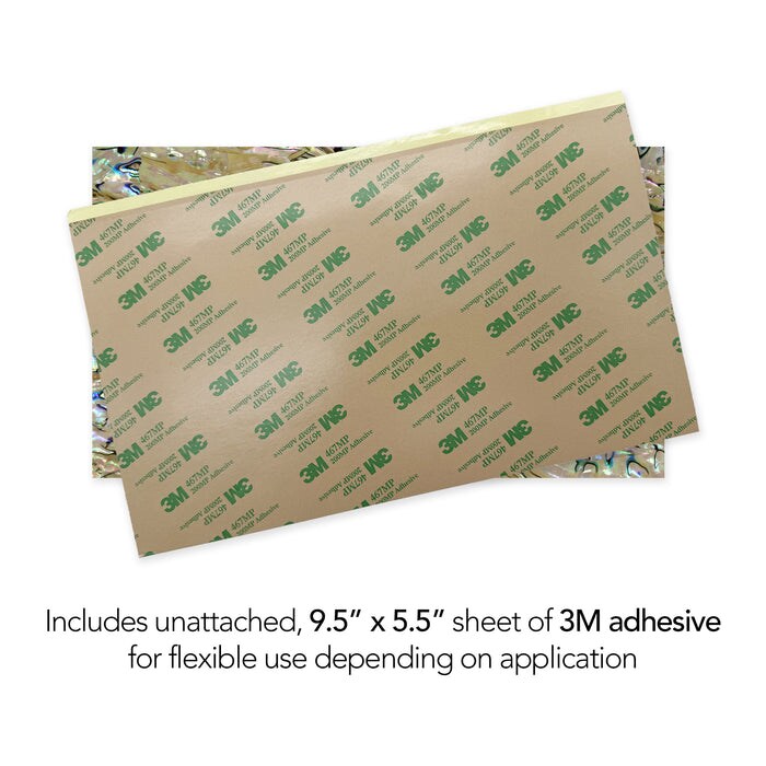 Shell Veneer, 5.5 x 9.5 inches | WMOP, BMOP, Abalone | Includes 3M Adhesive Sheet for Application, Great for Inlay Projects