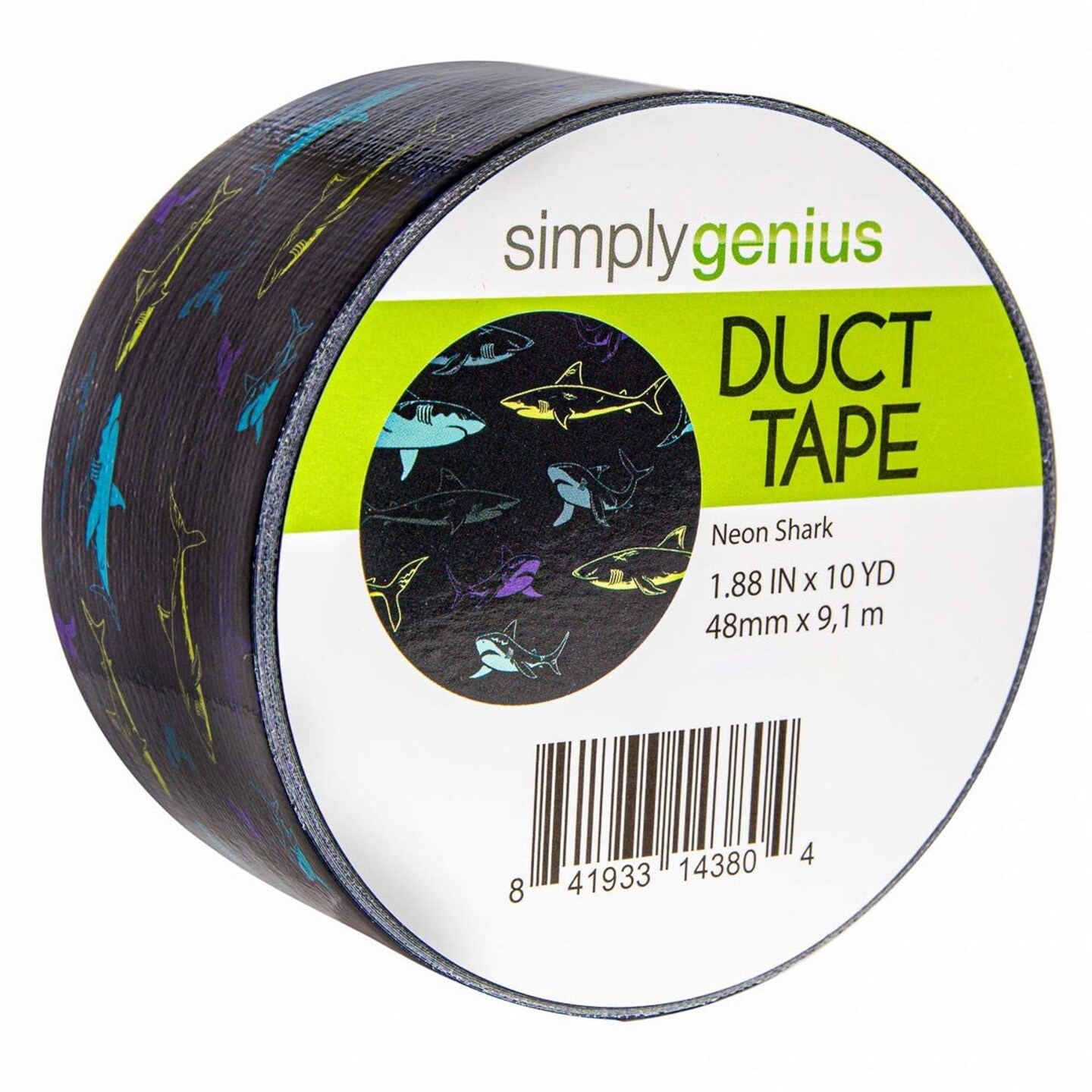 Simply Genius 1 Pack Art &#x26; Craft Duct Tapes, Heavy Duty, 1.8 in x 10 yards, Craft Supplies for Kids &#x26; Adults, Colorful Tape for DIY, Craft &#x26; Home Improvement, Neon Shark