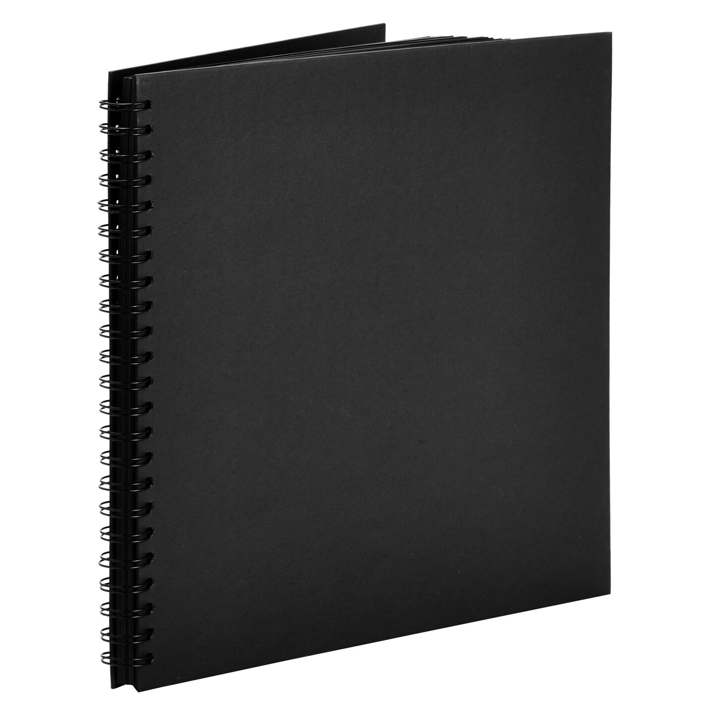 12x12 Hardcover Scrapbook - Blank Wedding Guest Book, DIY Photo Album, Black Spiral Bound Cardboard Cover Sketchbook for Kids Craft, Diary Journal - Square - 40 Sheets