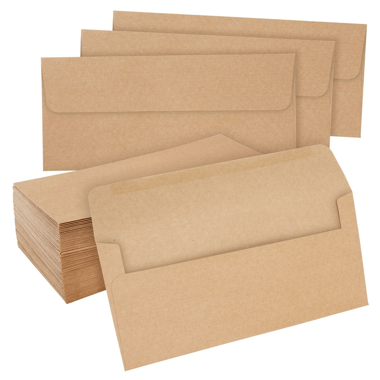 Juvale Brown Colored Envelopes - Business Mailing & Standard Blank Envelopes for Checks & Letters - 4.125 x 9.5 In, 100 Pack