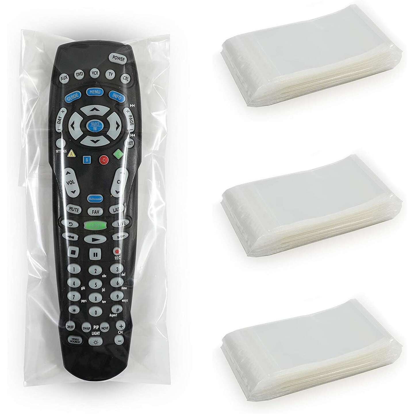 150 Pack Clear TV Remote Bags for AC, DVD Remotes (12.2x4 Inch)