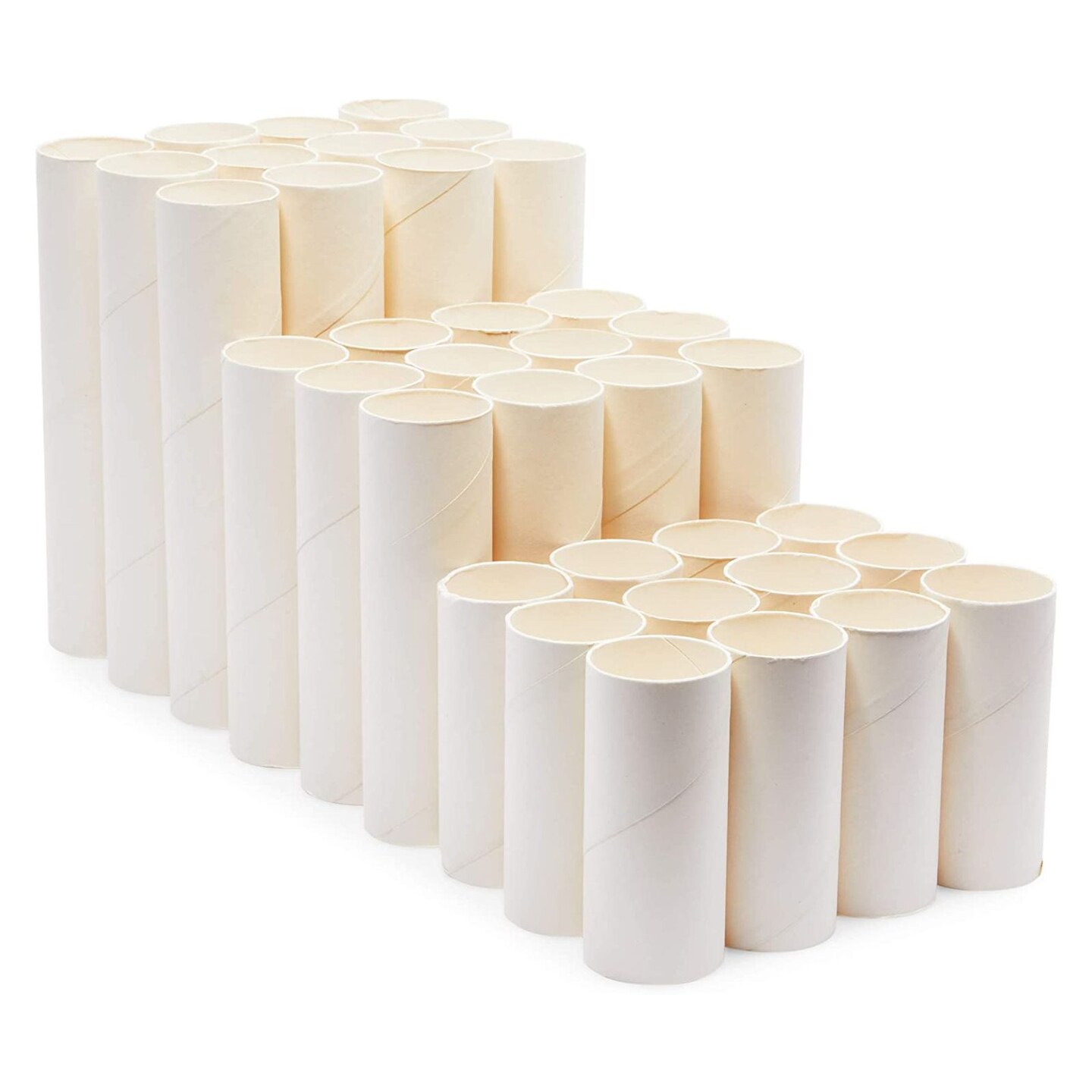 36 Pack White Cardboard Tubes for Crafts, DIY Crafting Paper Rolls for Classrooms and Art Projects (3 Assorted Sizes)