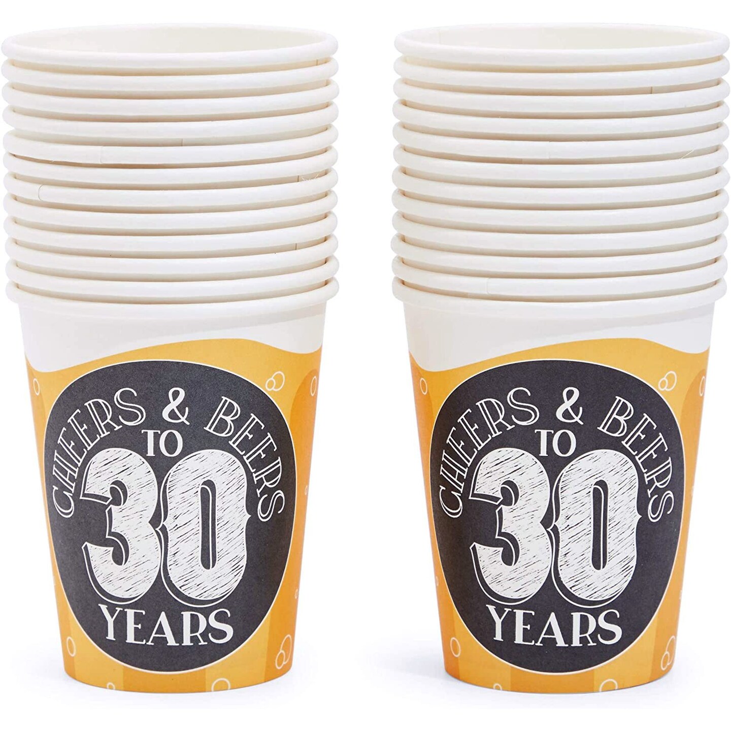 168-Piece Cheers and Beers to 30 Years Party Decorations, 30th Birthday Plates, Napkins, Cups, Cutlery Set (Serves 24)
