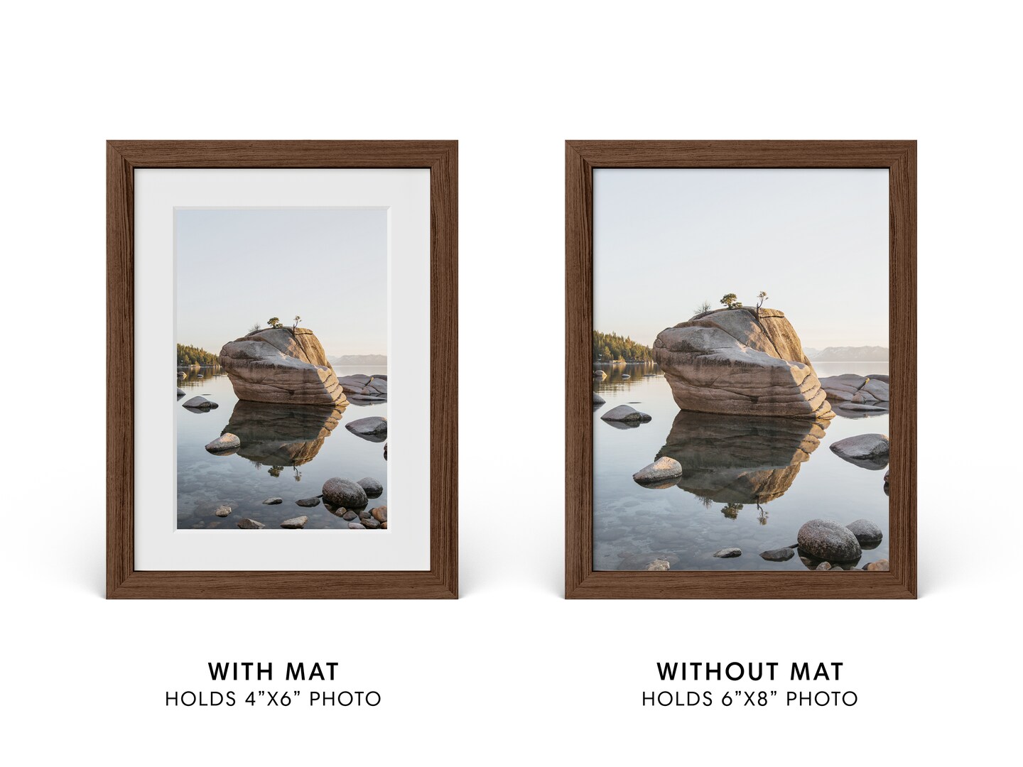 Haus and Hues Oak Wood Picture Frames Matted with Real Glass