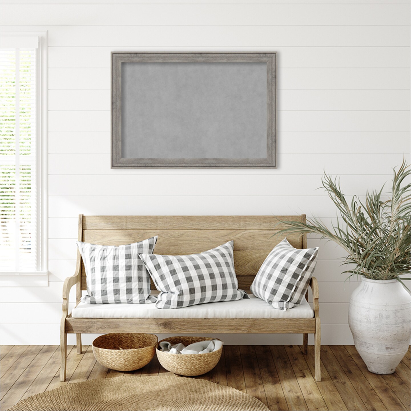 Regis Barnwood Grey Wood Framed Magnetic Board