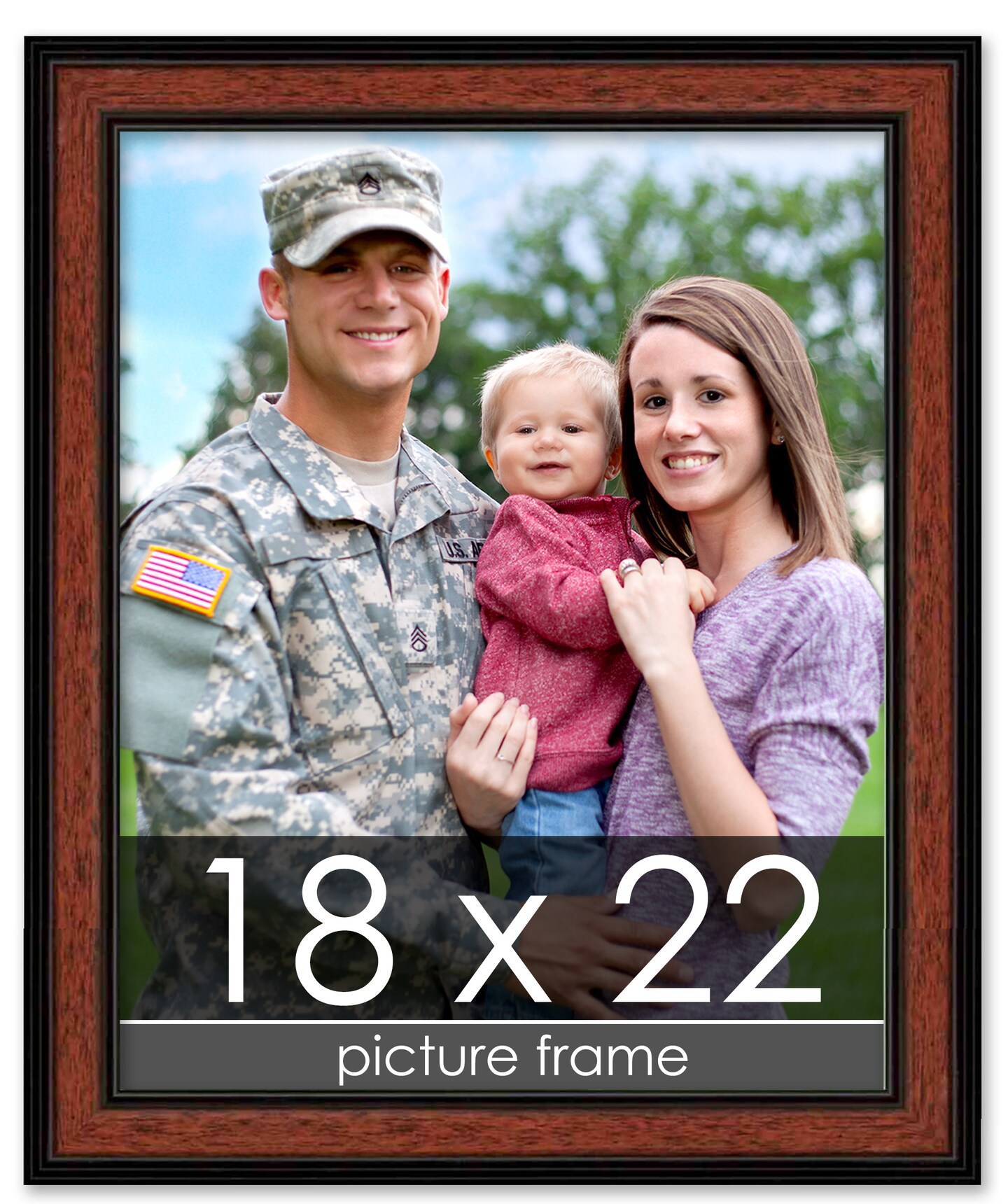 Simple Brown Picture Frame - UV Acrylic, Foam Board Backing, Hanging Hardware