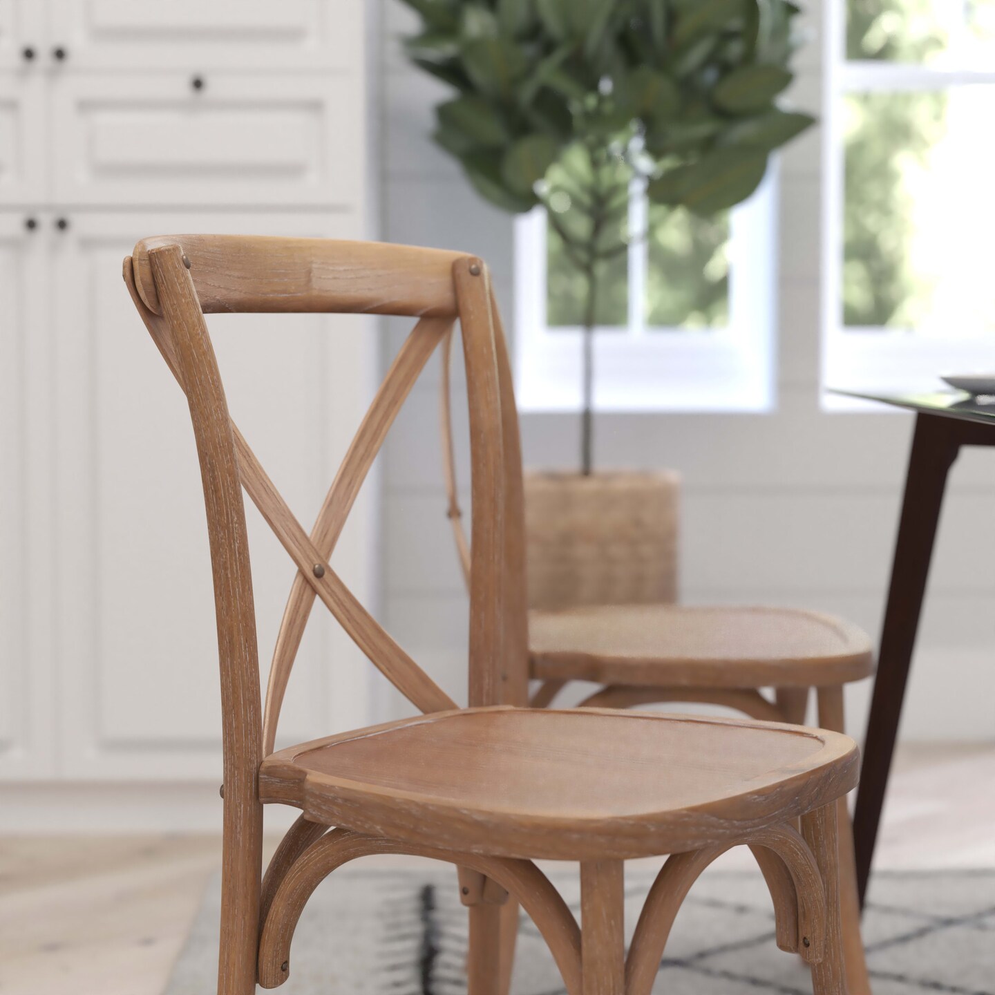 Merrick Lane Bardstown X-Back Bistro Style Wooden High Back Dining Chair