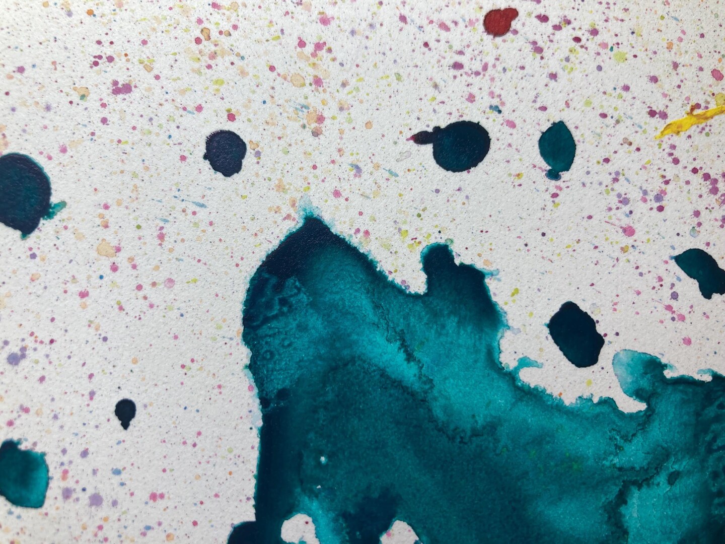 Original Abstract Splatter Watercolor Ink Painting on Hot Pressed Paper, Untitled 23, 9x12in, October 2024 - image8