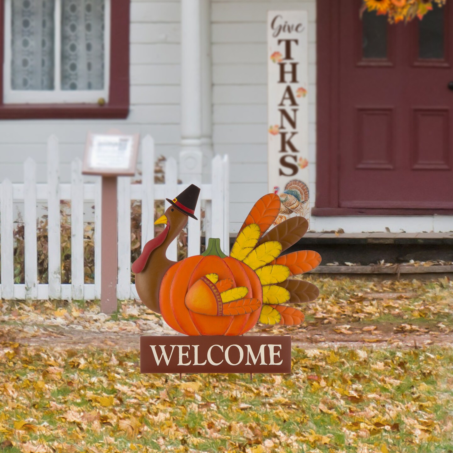 Thanksgiving Metal Yard Stakes Metal Turkey Stake Turkey Welcome deals Sign