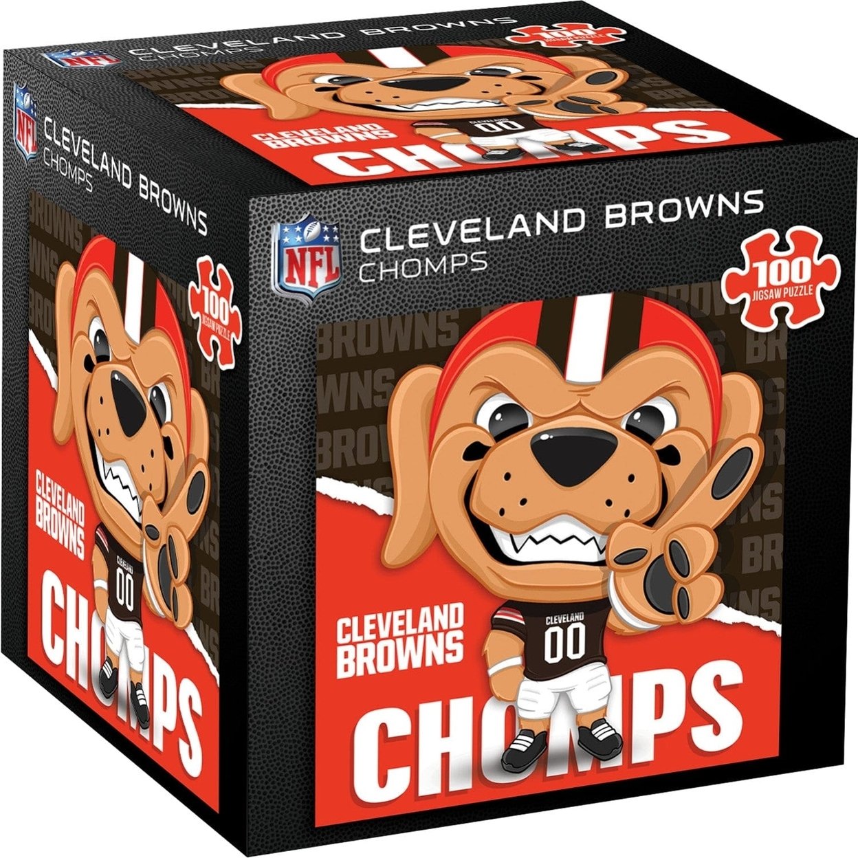 Chomps Cleveland Browns 100 Piece Jigsaw Puzzle Nfl Mascot Fun Collectible