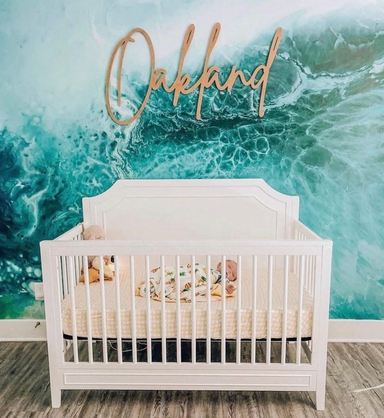 Large name sign, boho nursery sign, above crib cut out, layered baby name sign, double baby name sign, cut out sign, outlined authentic sign, custom