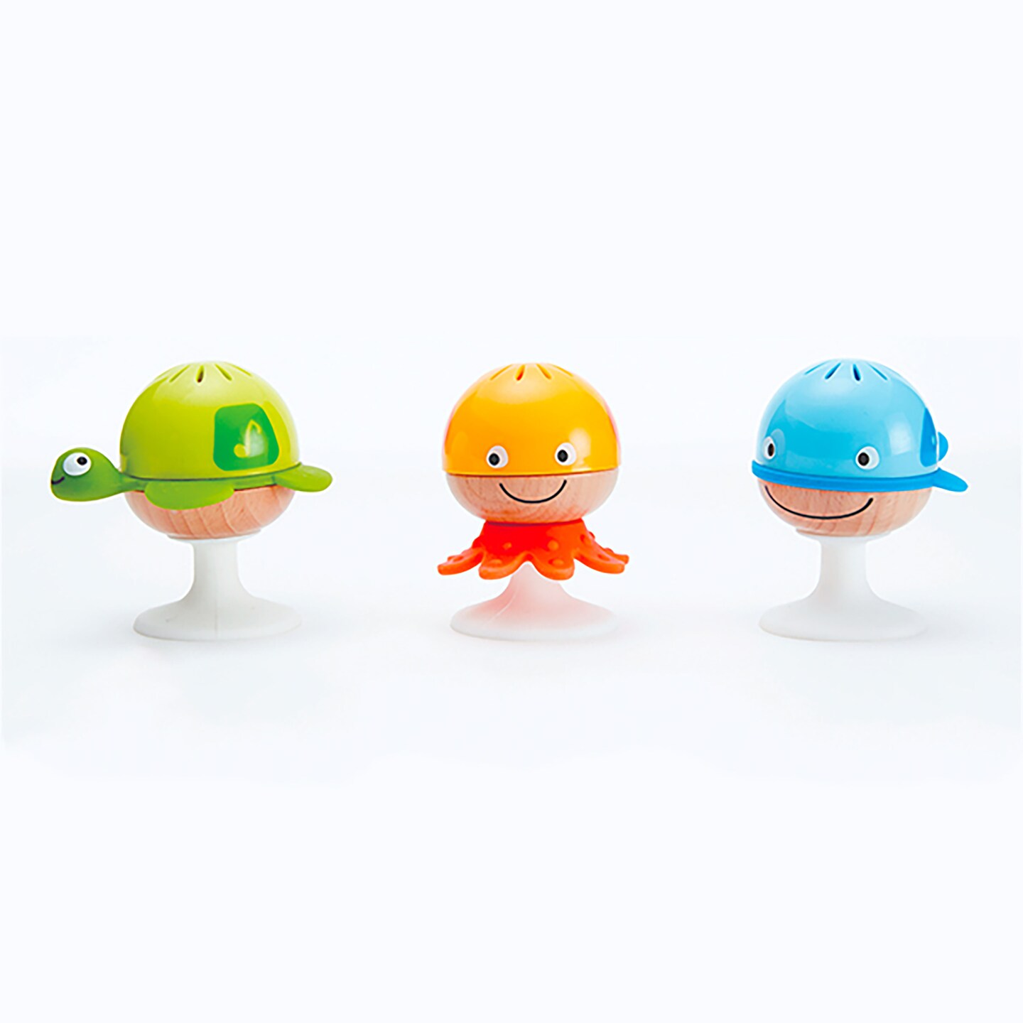Hape: Stay-Put Sea Animal Suction Cup Rattle Set for Infant &#x26; Toddler, 3 Pieces