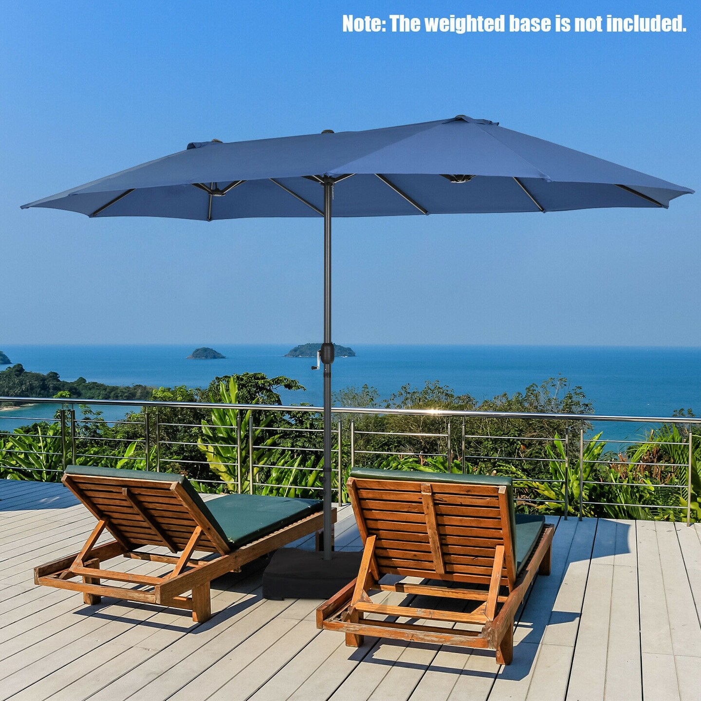 11 inch patio umbrella PURPLE LEAF 11ft Durable Outdoor Patio Umbrella, UV Umbrella, Turquoise Blue, Cantilever Garden Sun Umbrella main image 1