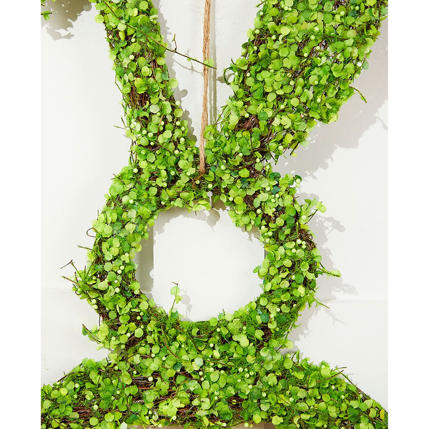 20" Thick Angel Vine Rabbit Wreath with Jute Hanger Rustic Easter & Spring Décor