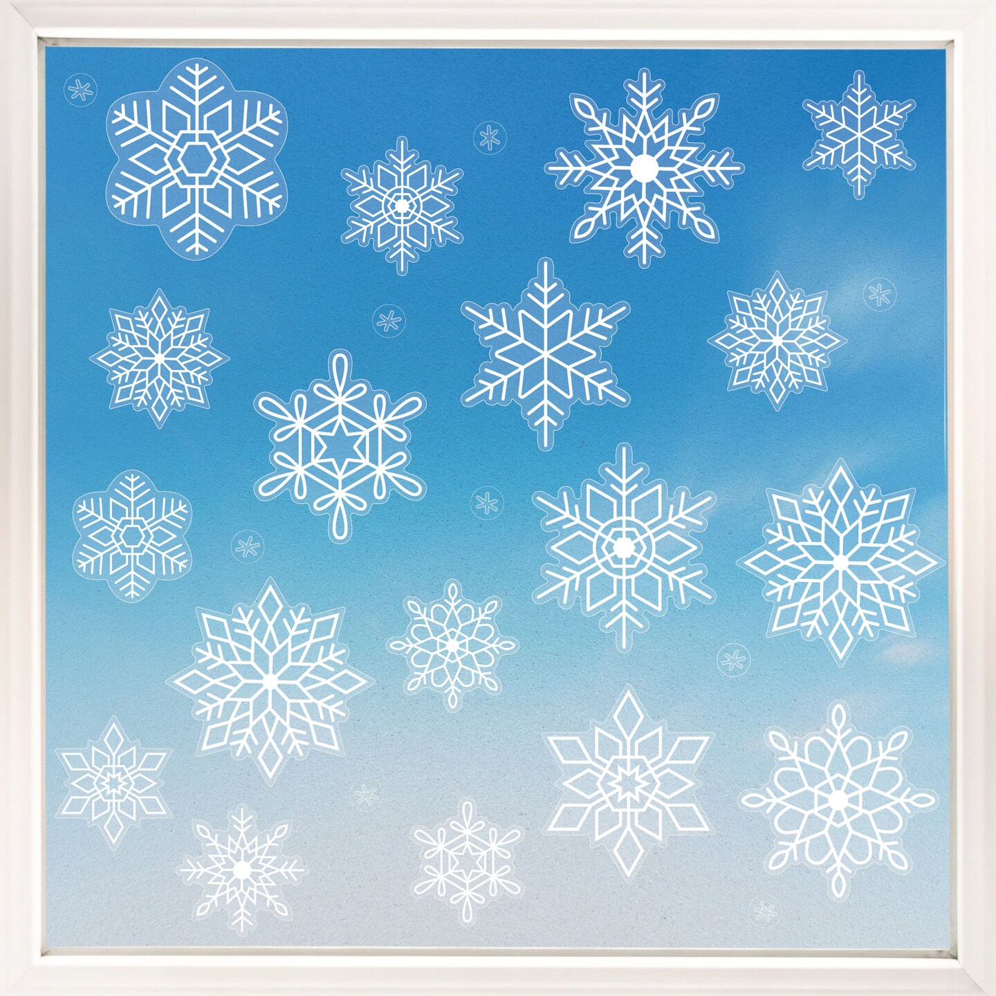 Big Dot of Happiness Snowflakes Window Clings, Reusable Winter Holiday Party Window Sticker Decor, White Snowflake Decals, Christmas Static Clings