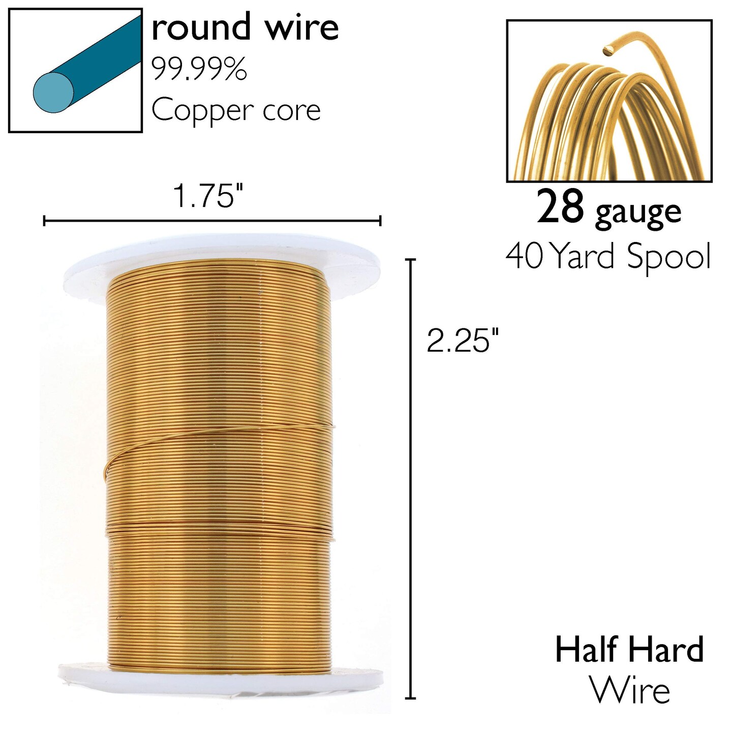The Beadsmith Wire Elements Lacquered Tarnish-Resistant Copper Wire