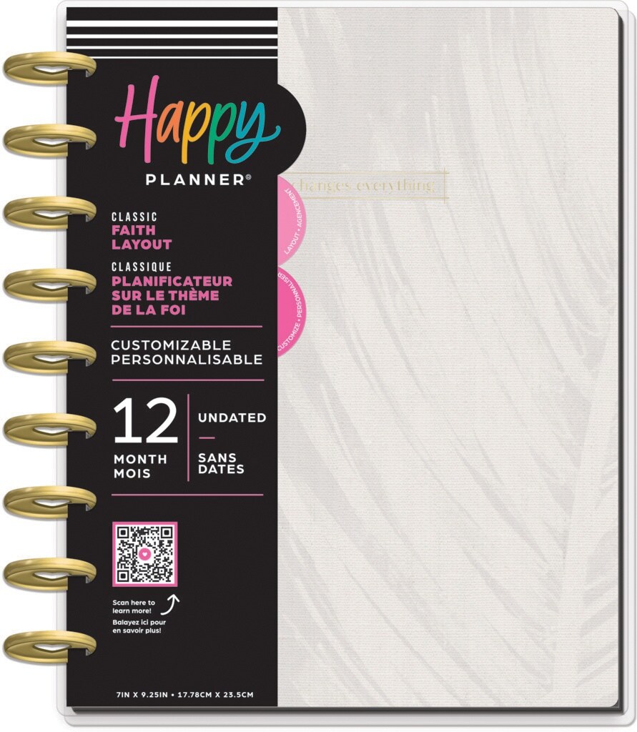 Happy Planner 12-Month Undated Classic Disc Bound Planner-Coastal Faith