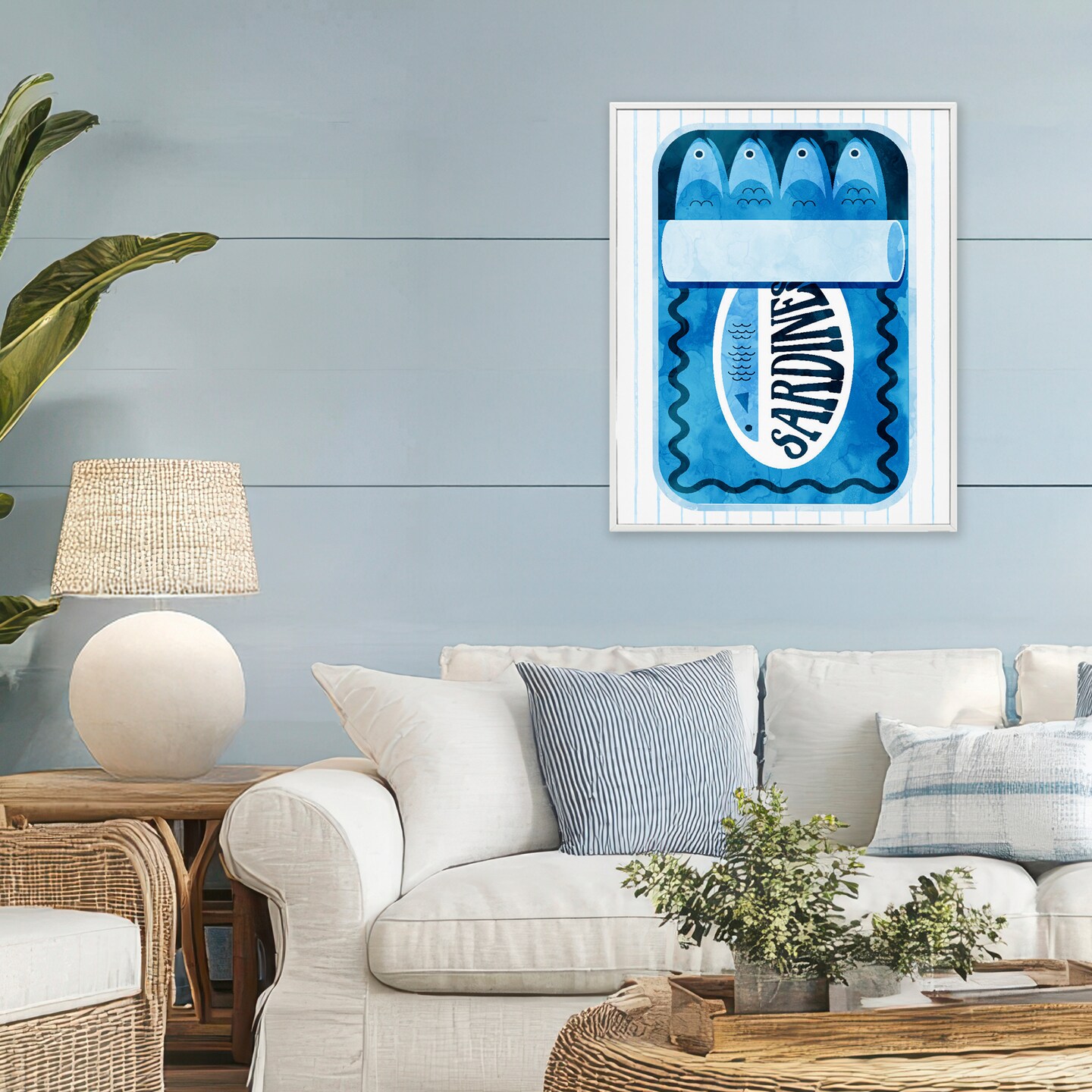 Stupell Industries Blue Canned Sardines Framed Giclee, design by Lil' Rue