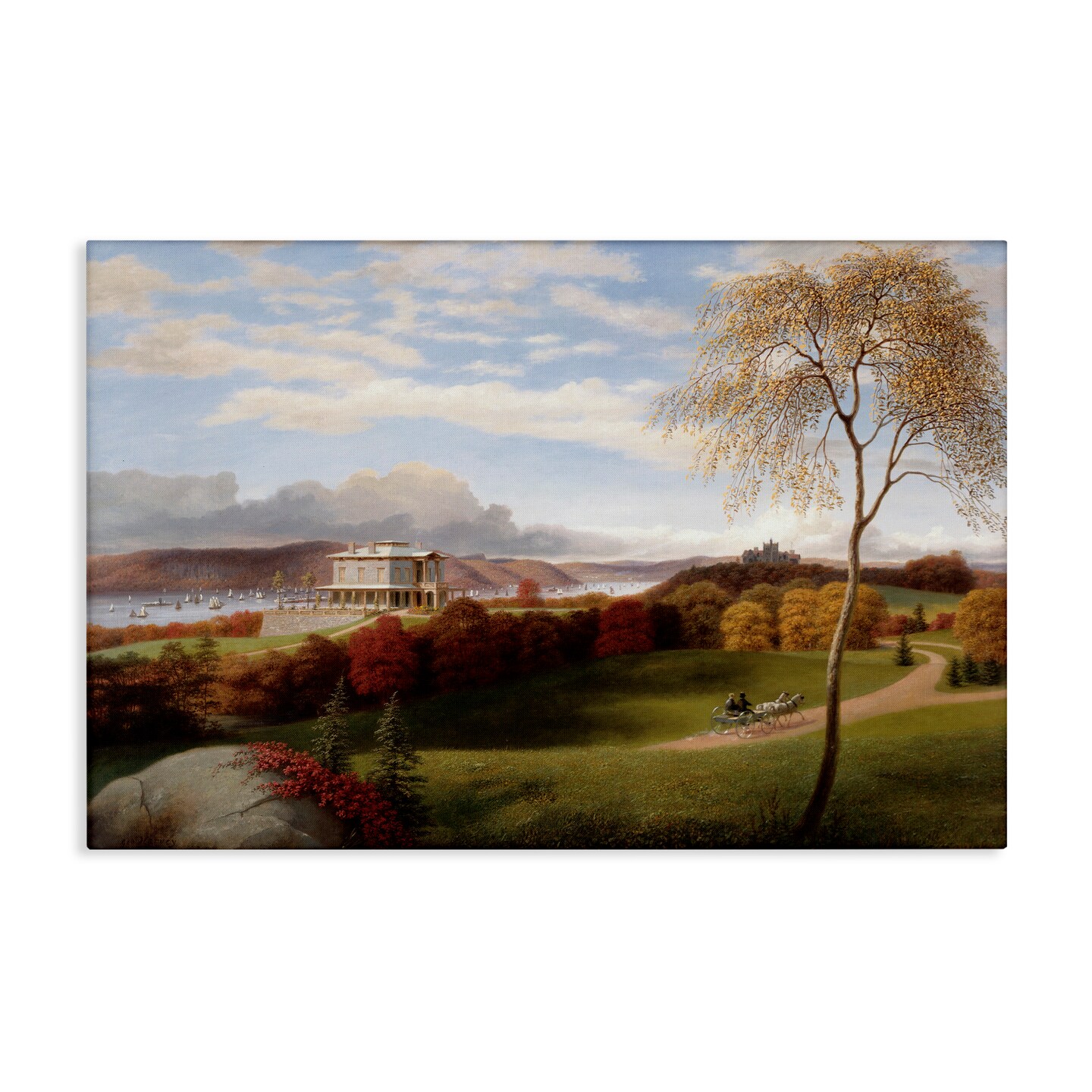 Stupell Industries Folk Painting Landscape Canvas, design by Marcus Jules