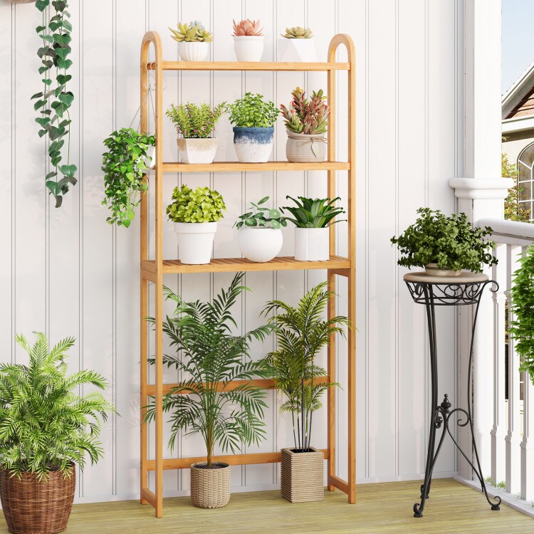 3-Tier Wicker Over Toilet Storage Shelf with Adjustable Shelves and Hooks Space-Saving Design
