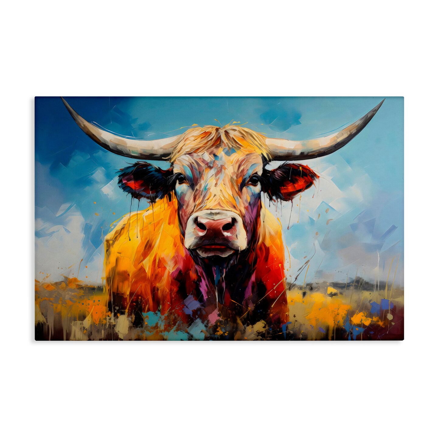 Stupell Industries Moody Longhorn Portrait Canvas, design by LSR Creative Studio