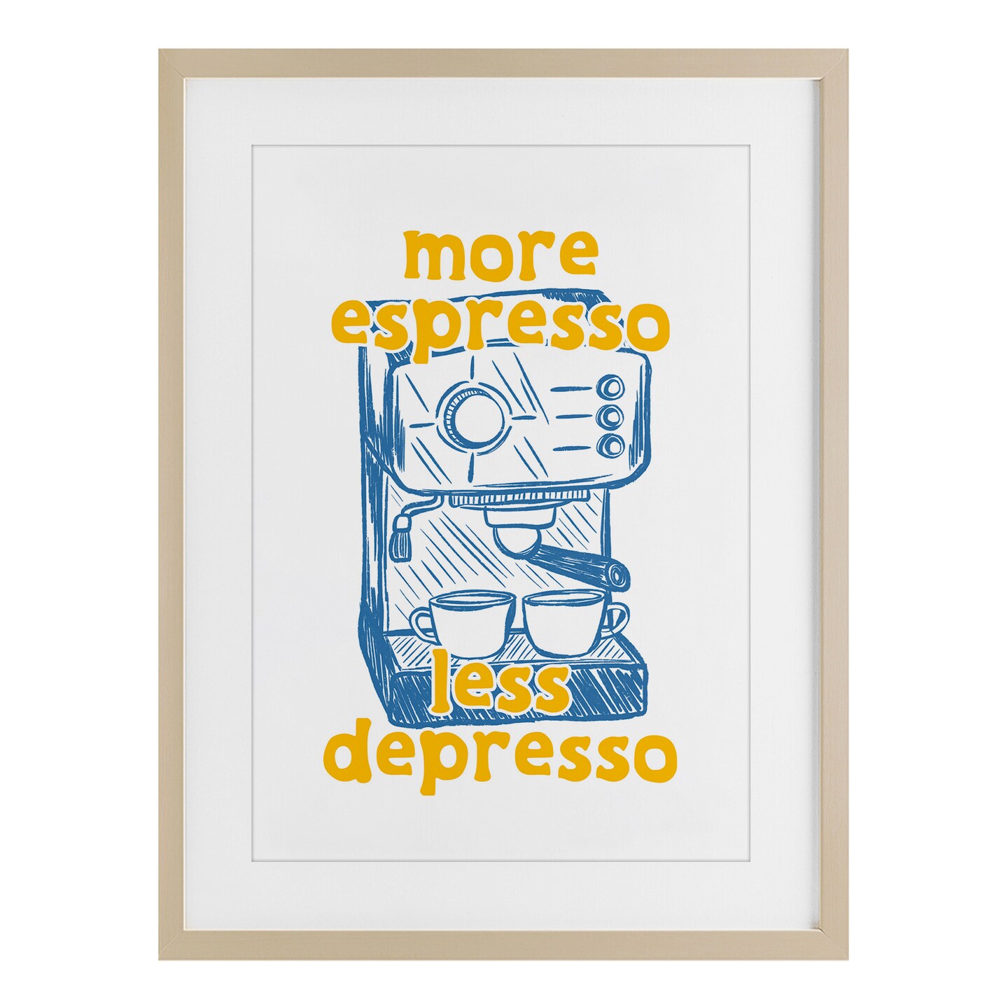 Stupell Industries More Espresso Minimal Coffee Framed Print Under Glass, design by JJ Design House LLC