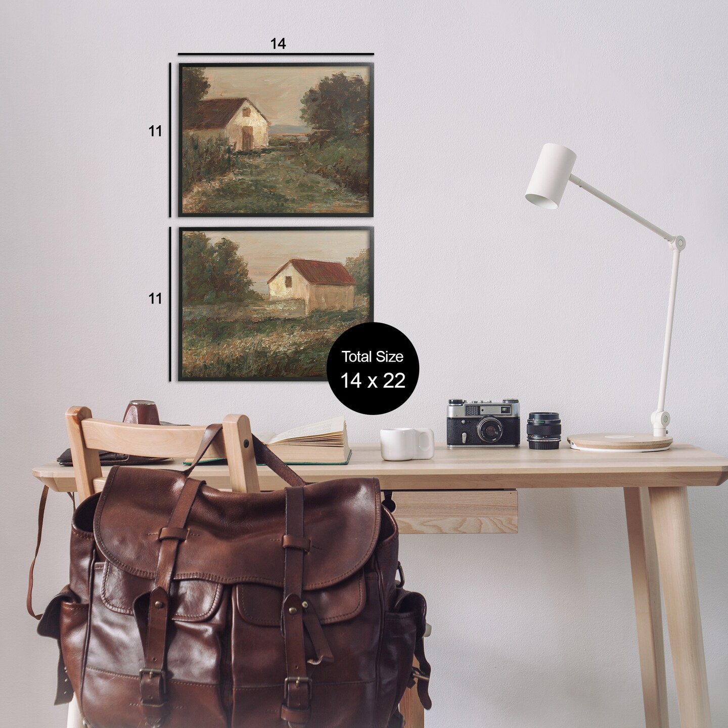 Stupell Industries Traditional Country Farmland 2pc Framed Giclee Wall Art Set Design by Ethan Harper