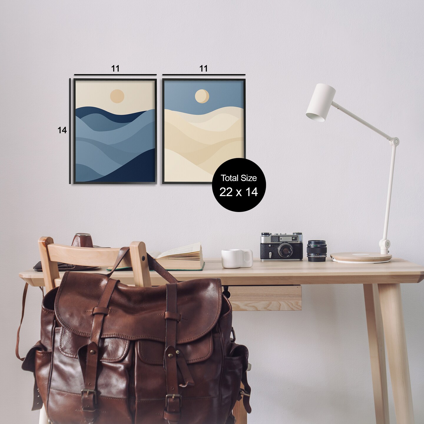 Stupell Industries Boho Waves & Dunes 2pc Framed Giclee Wall Art Set Design by Daphne Polselli